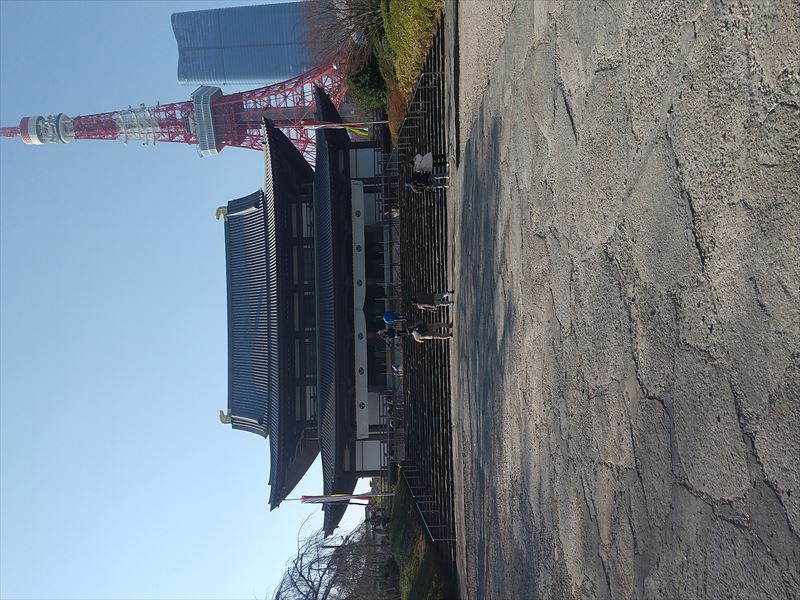 東京タワーと増上寺